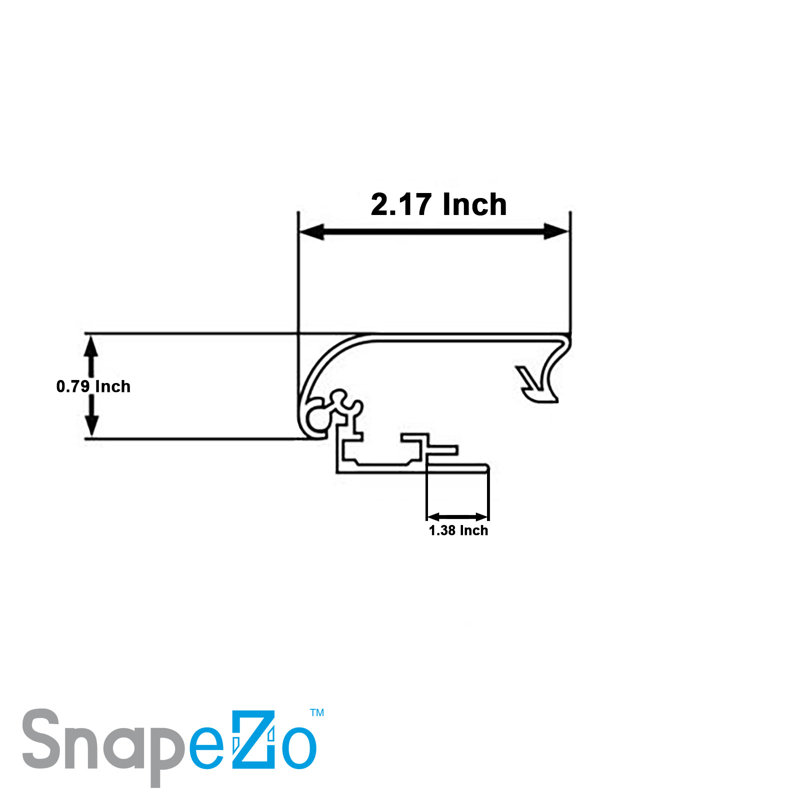 Snapezo Silver Snap Frame Super-Wide Series, Front Loading, Aluminum Poster Frame, 22" x 28"