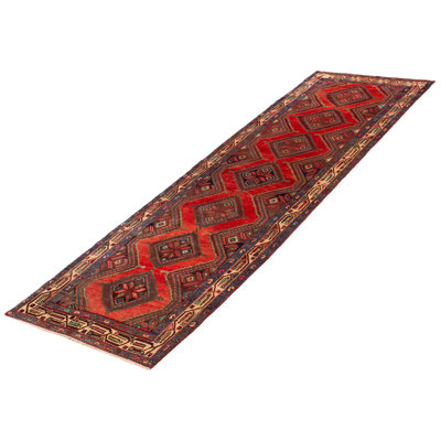 Anadol One-of-a-Kind 3'2" X 10'7" 1990s Runner Wool Area Rug Red