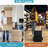2 in 1 Foldable Shopping Cart, Grocery Cart with Seat, 2 Wheels Grocery Cart with 123 L Large Capacity Waterproof Bag