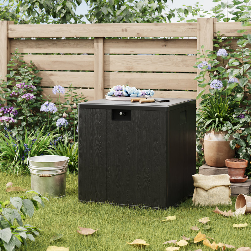 80 Gallon Outdoor Storage Box, Large Waterproof Deck Box, Lockable UV Resistant Storage Bin for Patio, Garden, Cushions, Tools, Equipment