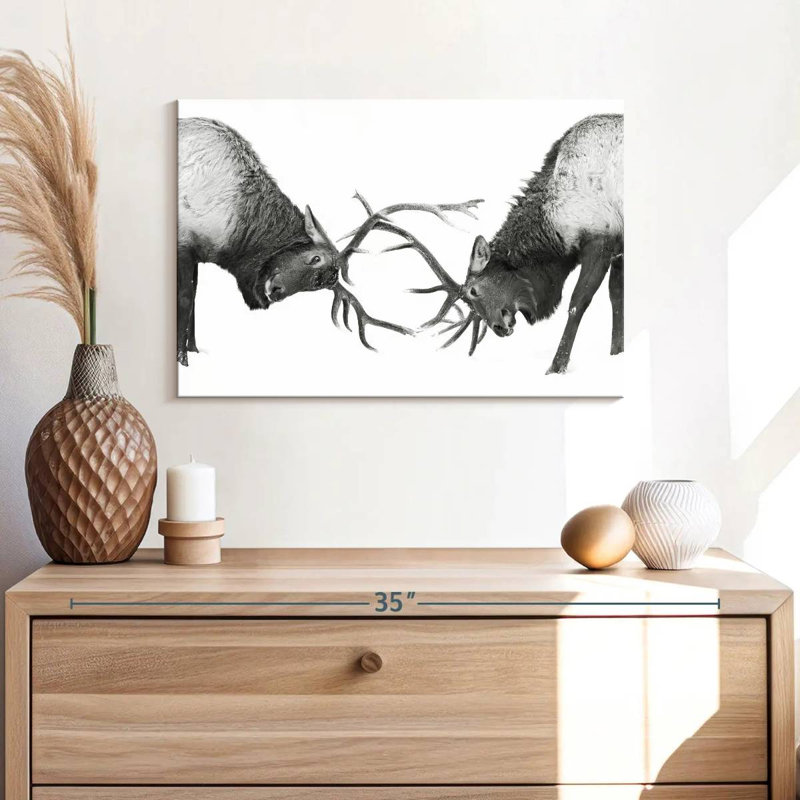 Brampt Fighting Elks, 16" H x 24" W