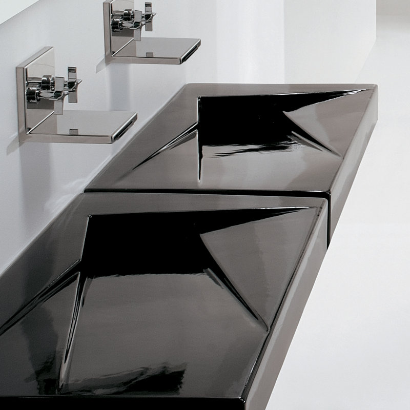Urban 25.6'' L Bathroom Sink, Single Hole, Glossy White