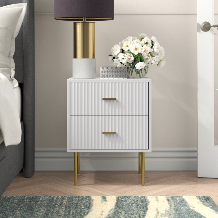 Alexandera 25.2'' H Modern Nightstand with Two Drawers