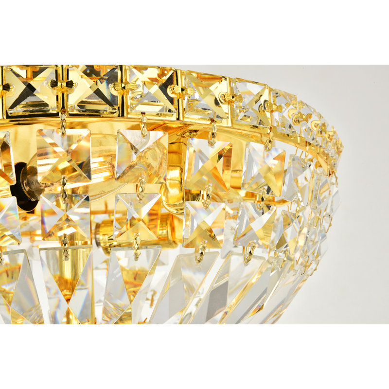 Cristal taillé royal clair Tranquil Maxfield, Doré, 4 lumières, H 9 po x l 12 po x P 12 po