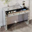 Console à miroir avec design incurvé et 2 tiroirs
