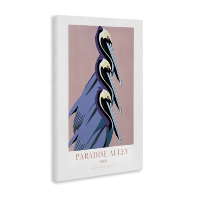 Paradise Alley Pelican Trio Canvas, design by Jadei Graphics