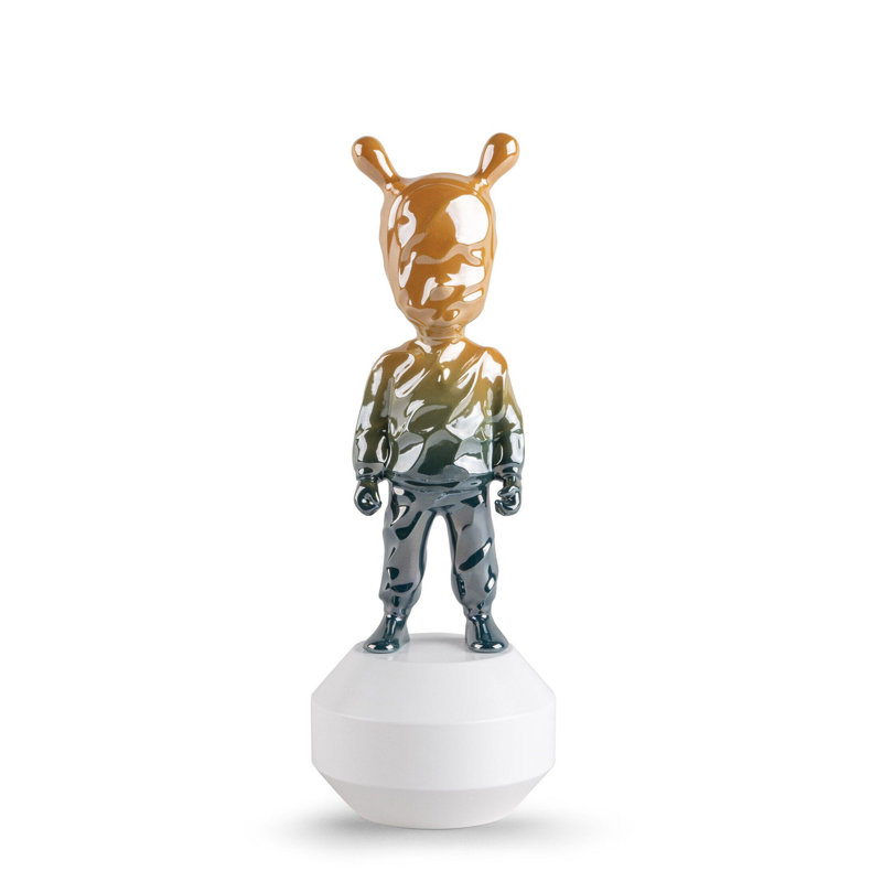 Statue de divertissement fabriquée à la main, H 11,81 po x l 4,33 po x P 4,33 po, Orange/bleu