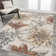 Jasire Modern Botanical Flower Orange/Blue/Cream Rug