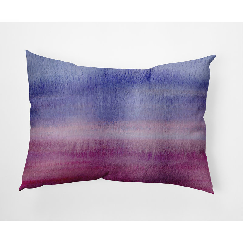 Abstract Outdoor Reversible Throw Pillow, Pink