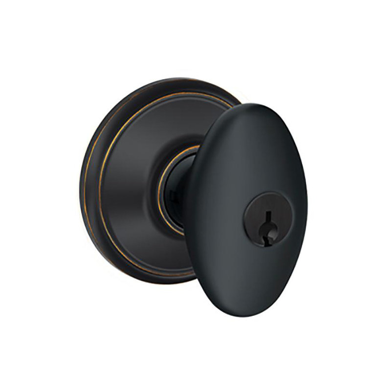 Siena Knob Keyed Entry Lock, Aged Bronze