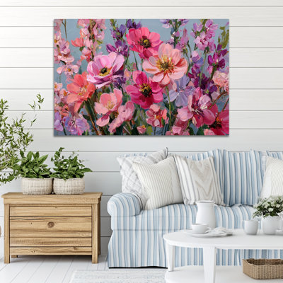  Décoration murale printanière sur toile, images de fleurs printanières, estampes de peinture florale pour le salon, art de la nature, art mural de photos printanières, grande affiche de chambre à coucher ou de bureau, prête à être accrochée, 18 po x 24 po