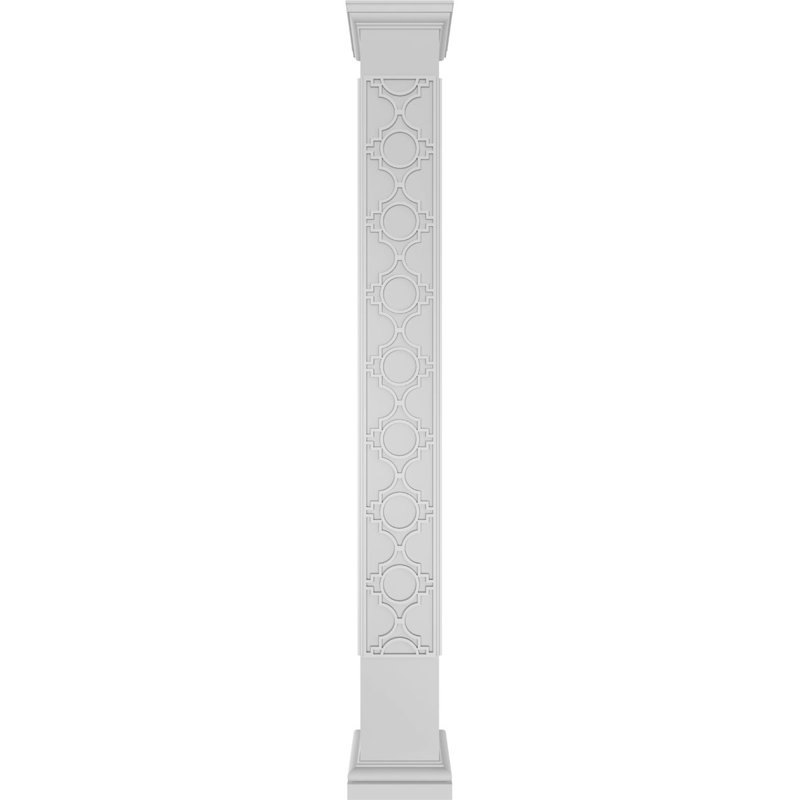 Gypse carré non effilé avec colonne toscane et base toscane, H 96 po x l 7,625 po x P 7,625 po