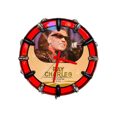 Ray Charles Drum Wall Clock 14" with Picture Disc