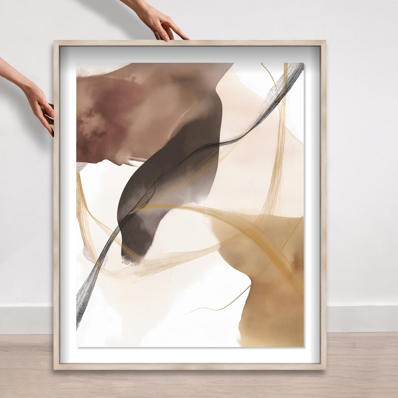 Oliver Gal Le Dancer II Abstract - Luxury Shadowbox Framed Wall Art, Cream, 46" H x 37" W