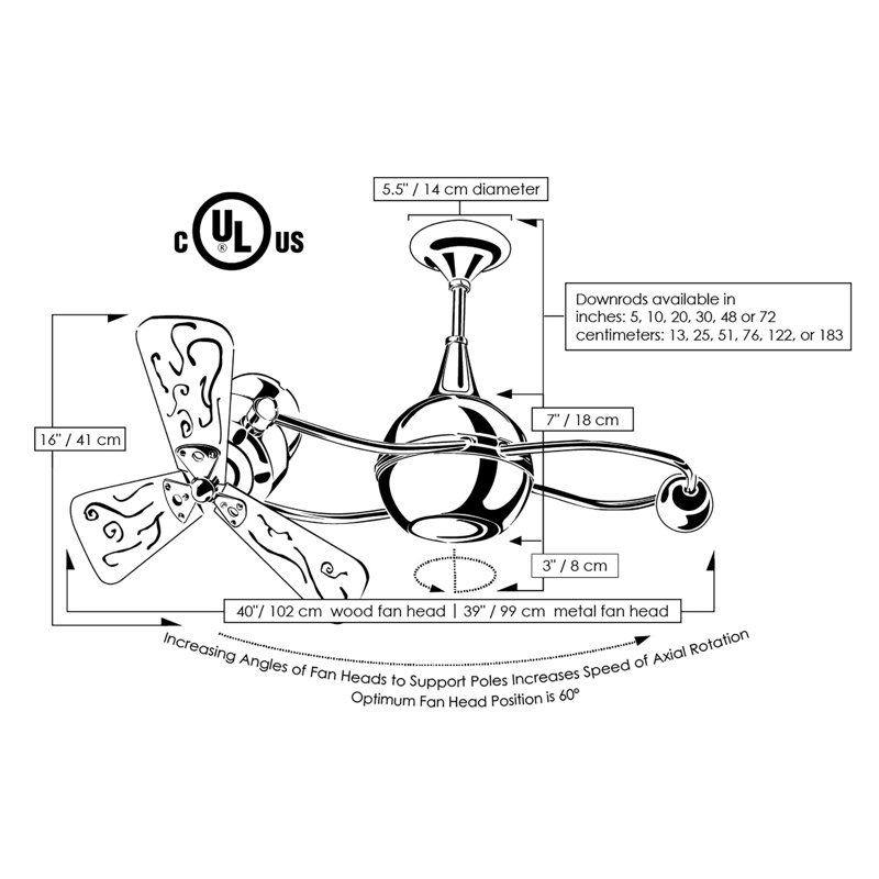 40" Brisa 2000 3 Blade Ceiling Fan, Bronzette