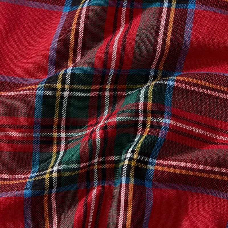 Kayleigha Holiday Plaid Christmas/Winter Cotton Tablecloth, Red, 120" L x 60" D 