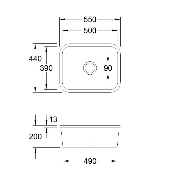Cisterna Single Bowl Undermount Kitchen Sink