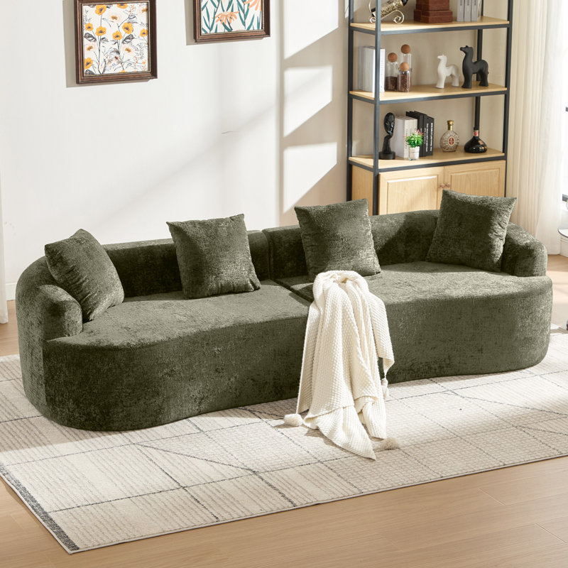 Petite chenille courbée, 3 coussins, mousse mémoire, sans assemblage, pour olive, avec salles de jeux, L 39,06 po