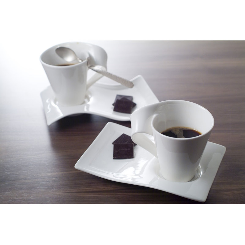 Villeroy & Boch New Wave Caffe Coffee Cup with Plate & Spoon, 11.75