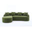 Canapé modulaire en L en éponge à compression complète avec méridienne incurvée, canapé modulaire en chenille-570765484