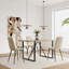 Ensemble de salle à manger moderne 5 pièces avec table en bois et 4 chaises rembourrées pour une expérience de cuisine confortable-599213888