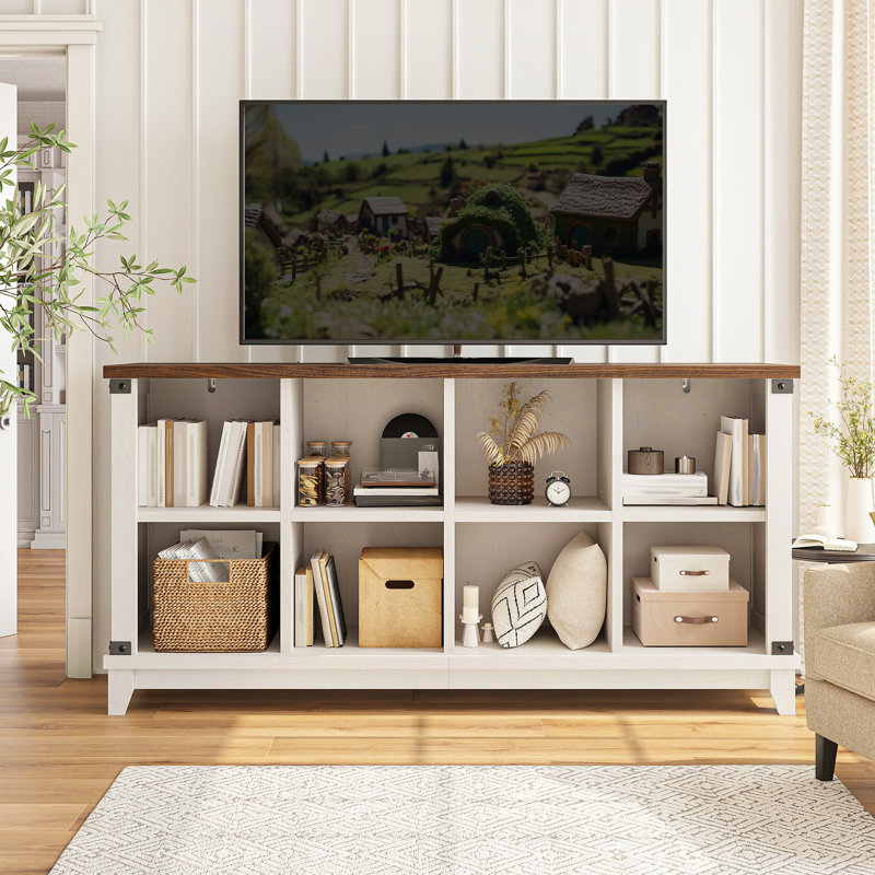 Manufactured Wood Cube Storage Organizer with Anti-Tip Hardware, (2 Shelves) 27.1"H x 49.1"W x 11.8"D, White