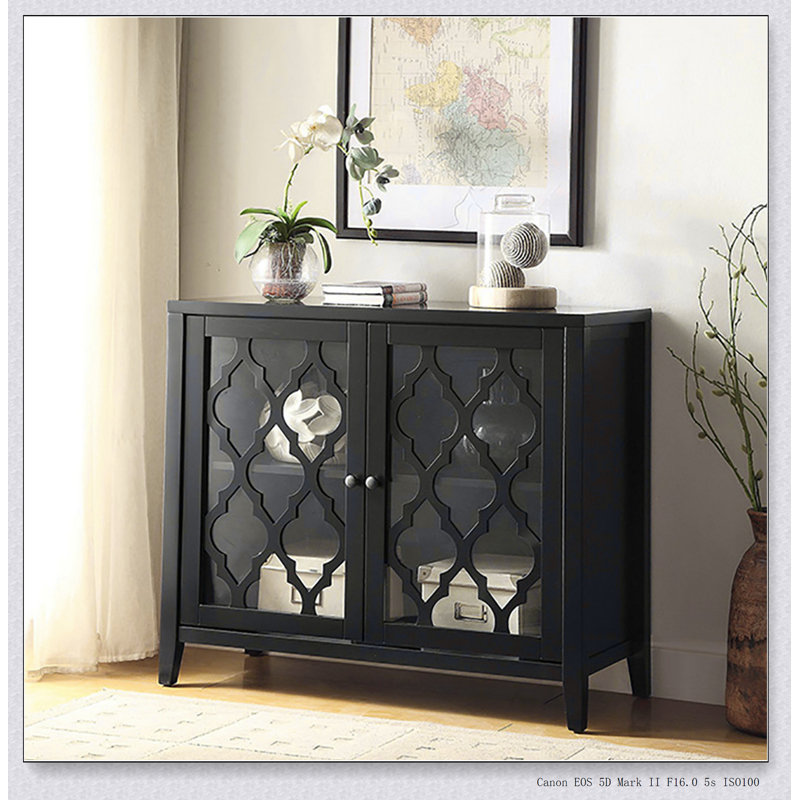 Black Console Table with Shelf Inside