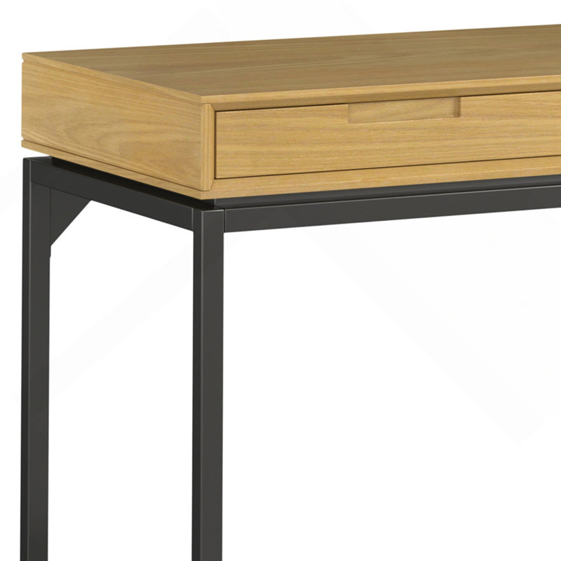 Bureau Mid-Century large - Placage de chêne, Light Brown/Black