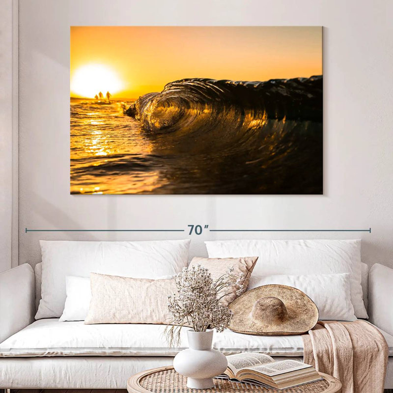 Gillard Golden Sunset - Vague de l'océan, H 34 po x l 51 po