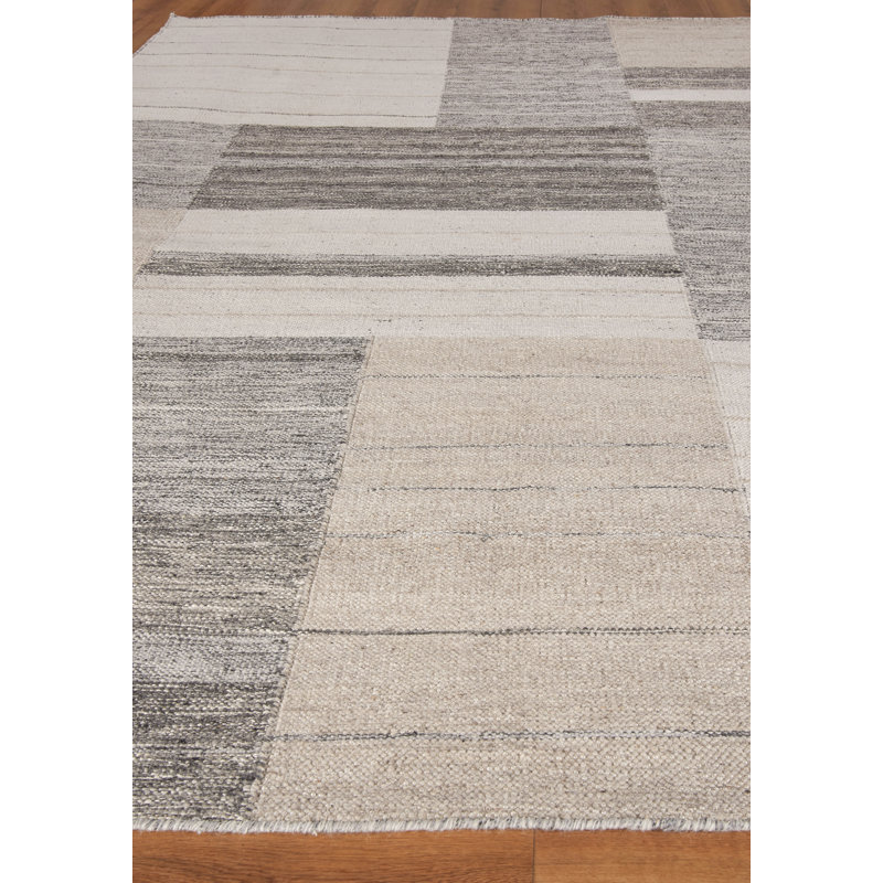 Scandinavian Wool Geometric Area Rug, Rectangle 5' x 8'
