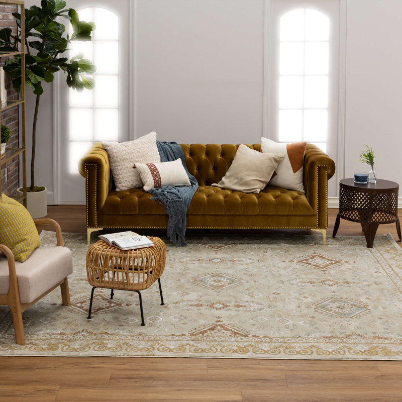 Tapis intérieur crème en polyester Windermere Karastan Raven Glass, Rectangle 7 pi 10 po x 10 pi 3 po