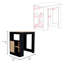Îlot de cuisine polyvalent en chêne naturel et noir avec tablettes latérales d'armoire à 1 porte et - idéal pour la préparation des aliments