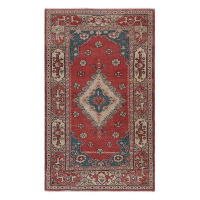 One-of-a-Kind 3’10”x6’7” 1950s Wool Area Rug