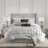 7 Piece Tufted Comforter Set Grey
