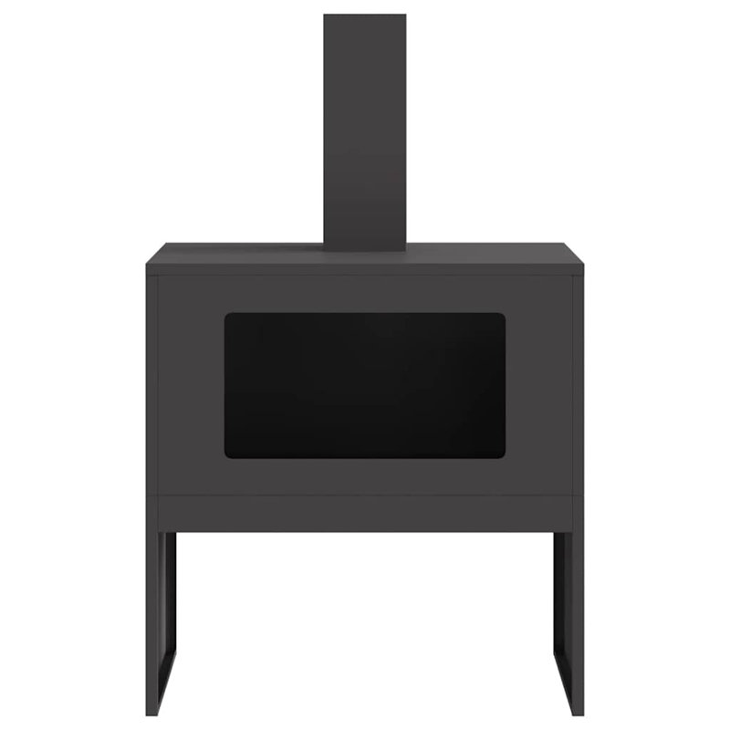 Steel Fire Pit, 96cm H x 40cm W x 60cm D, Black