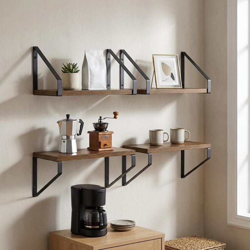 4 -Piece Steel Floating Shelf