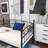 Metal Daybed Frame, Multifunctional Mattress Foundation/Bed Sofa With Headboard, Twin