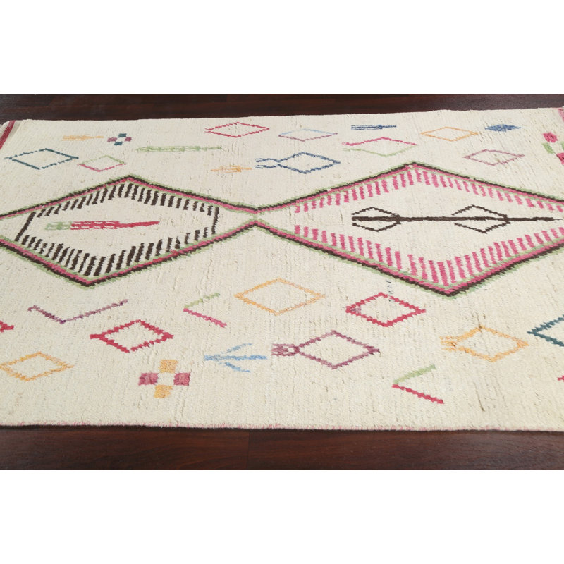 Tapis tribal marocain en laine noué à la main 6 x 9