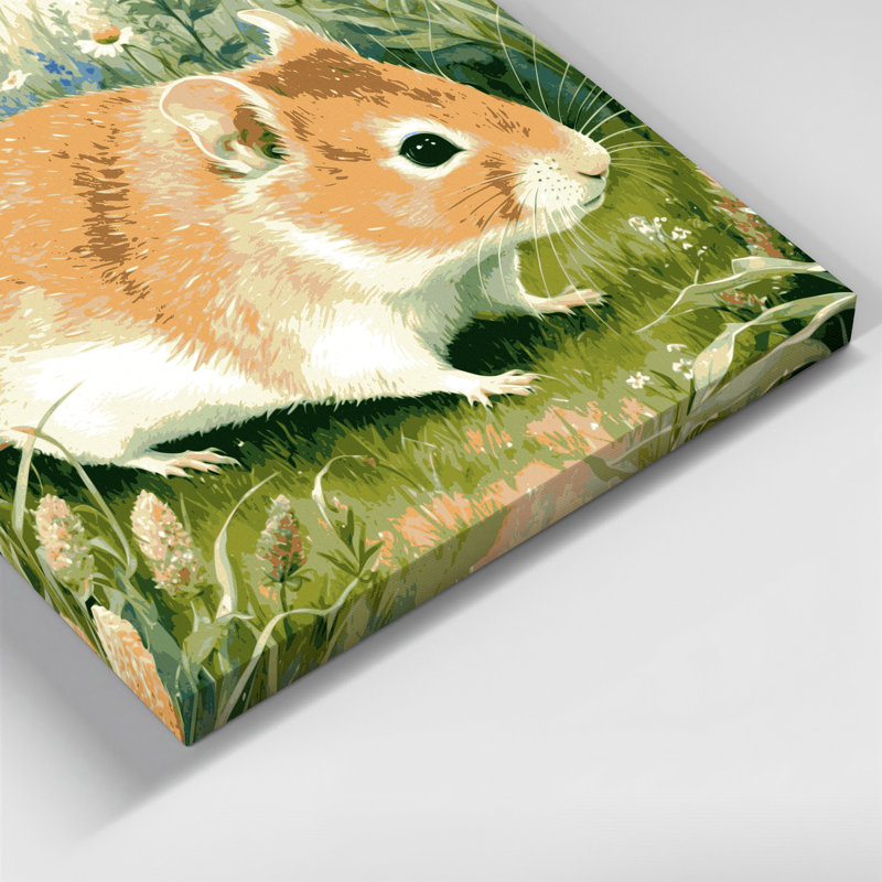 Faune gerbille, art mural sur toile brune, H 20 po x l 30 po