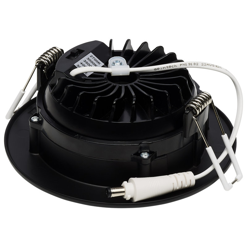 4" Round Adjustable Trim Selectable Color Temperature Dimmable Air-Tight IC Rated LED Canless Recessed Lighting Kit, Black