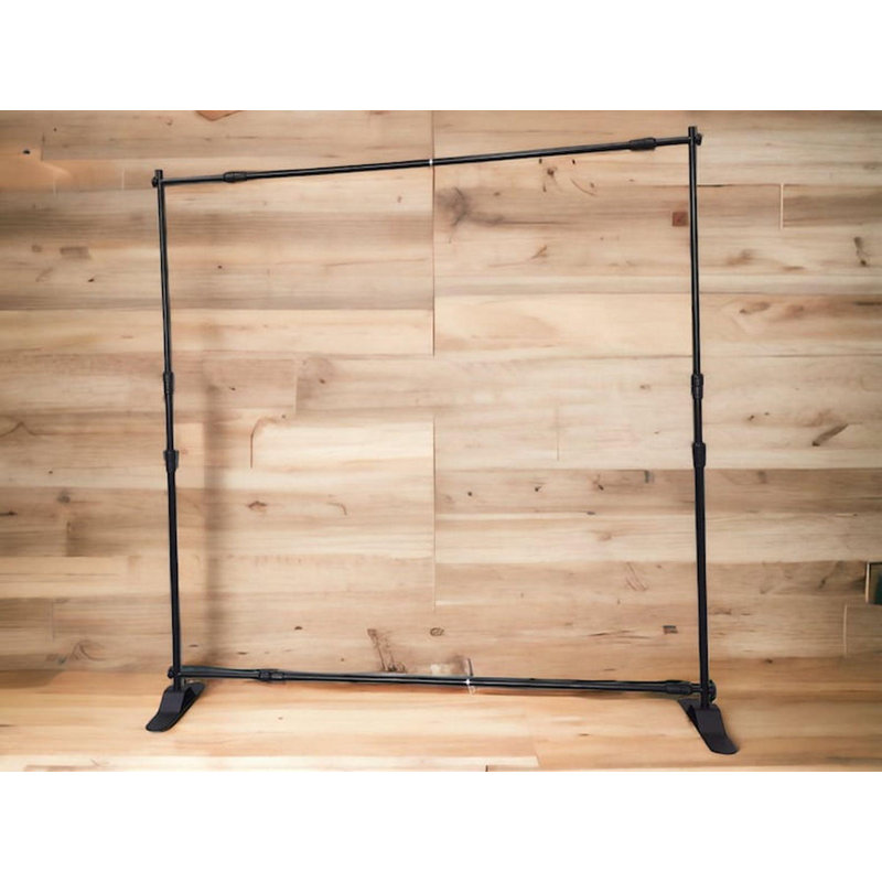 Adjustable Photo Booth Backdrop Stand Heavy-Duty Frame, 4.5 to 8 Ft Width, 3 to 8 Ft Height