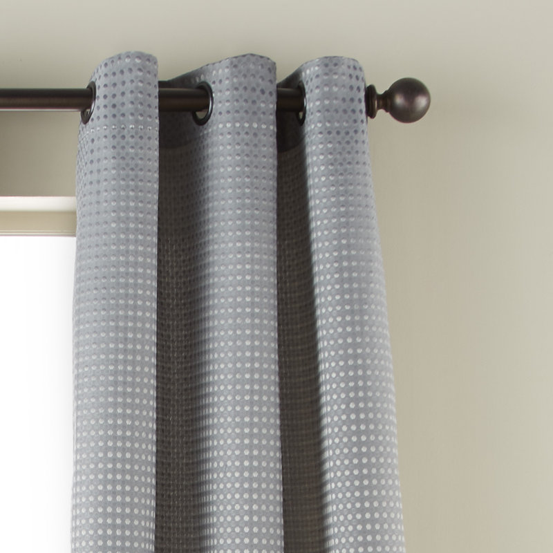Paire de rideaux semi-transparents avec œillets Kreitler, Gris