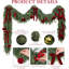 9 FT Pre-Lit Cedar Christmas Garland with Ornaments, for double doors, porch columns, mantels, windows, and entryways