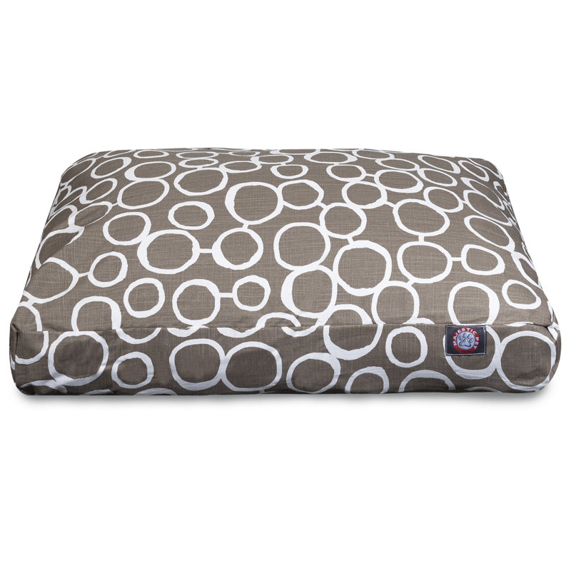 Medium Gray and White Geometric Cotton Dog Bed