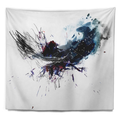 Abstraite aquarelle bleu foncé multicolore tache de tapisserie