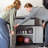 Storage Cabinet with Adjustable Shelf and Top Drawer - Gray-9882620