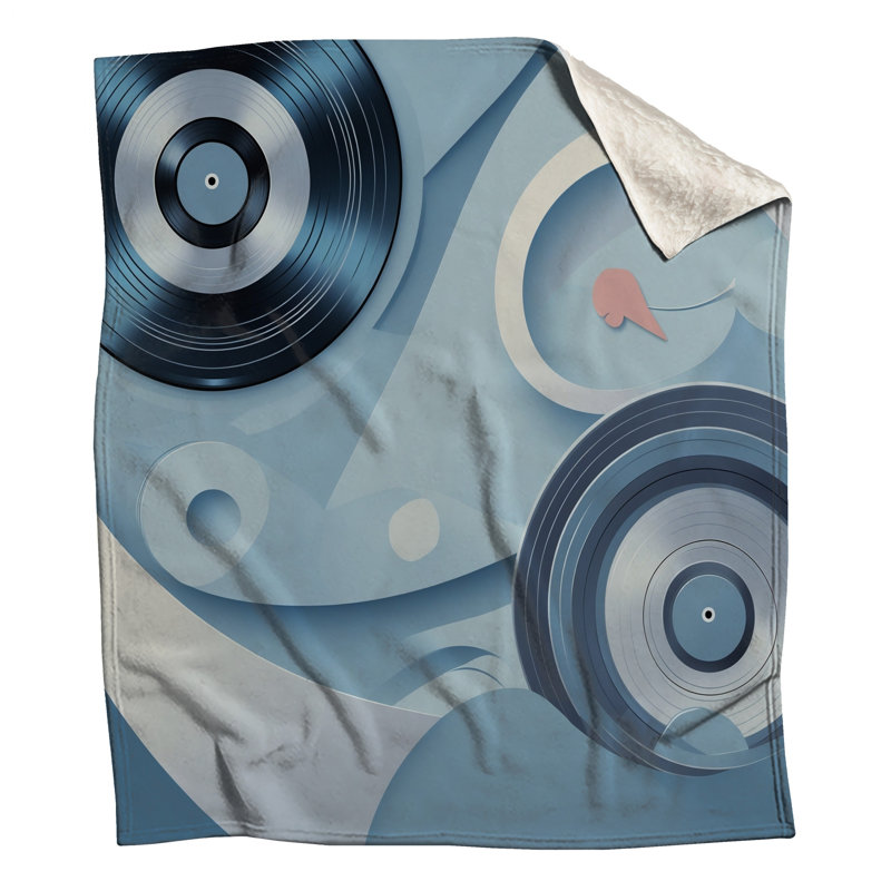 Vinyl Record Abstract Blankets, 60in W x 80in H