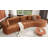 Vargas Boneless 132" Curved Sectional Sofa with Chenille Fabric & Sponge Spring Comfort-120347318
