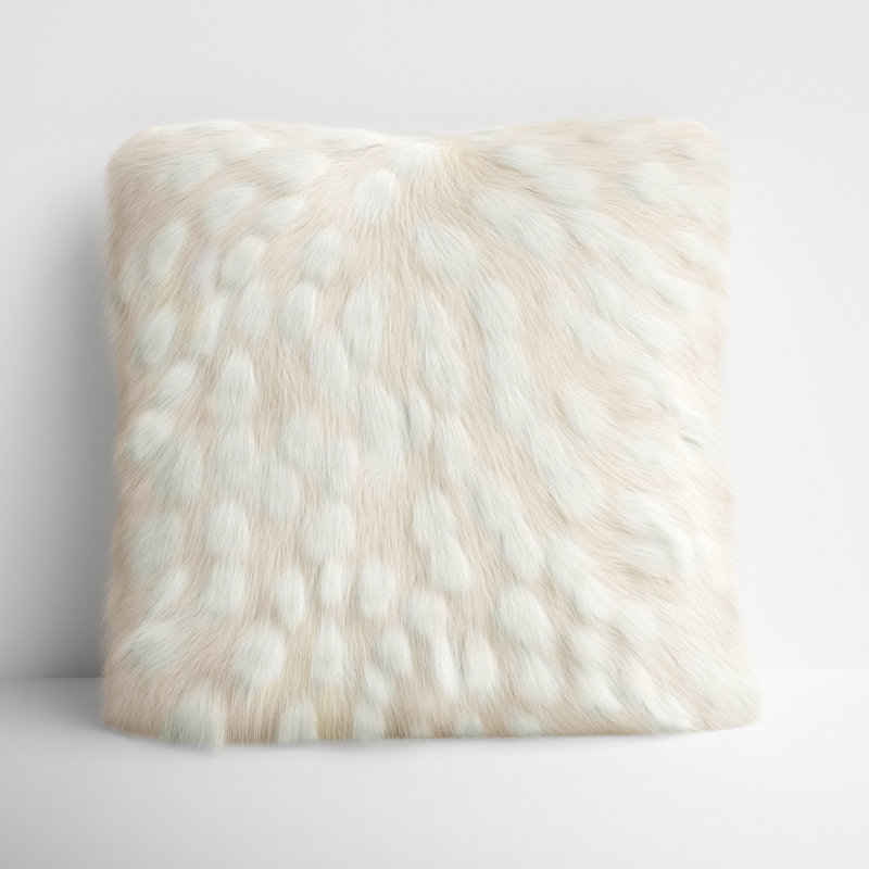 White Vegan Fur Square Decorative Pillow Set