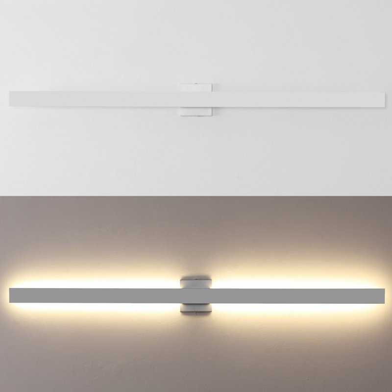 Sercey Modern Minimalist Indoor/Outdoor 350-Degree Rotatable Dimmable Integrated LED Wall Sconce, White